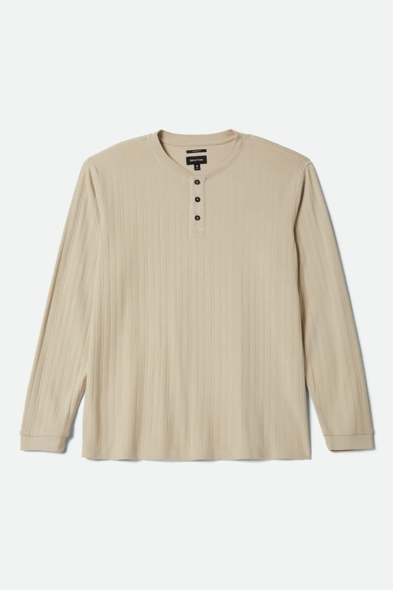 Vintage Ribbed L/S Henley - Beige