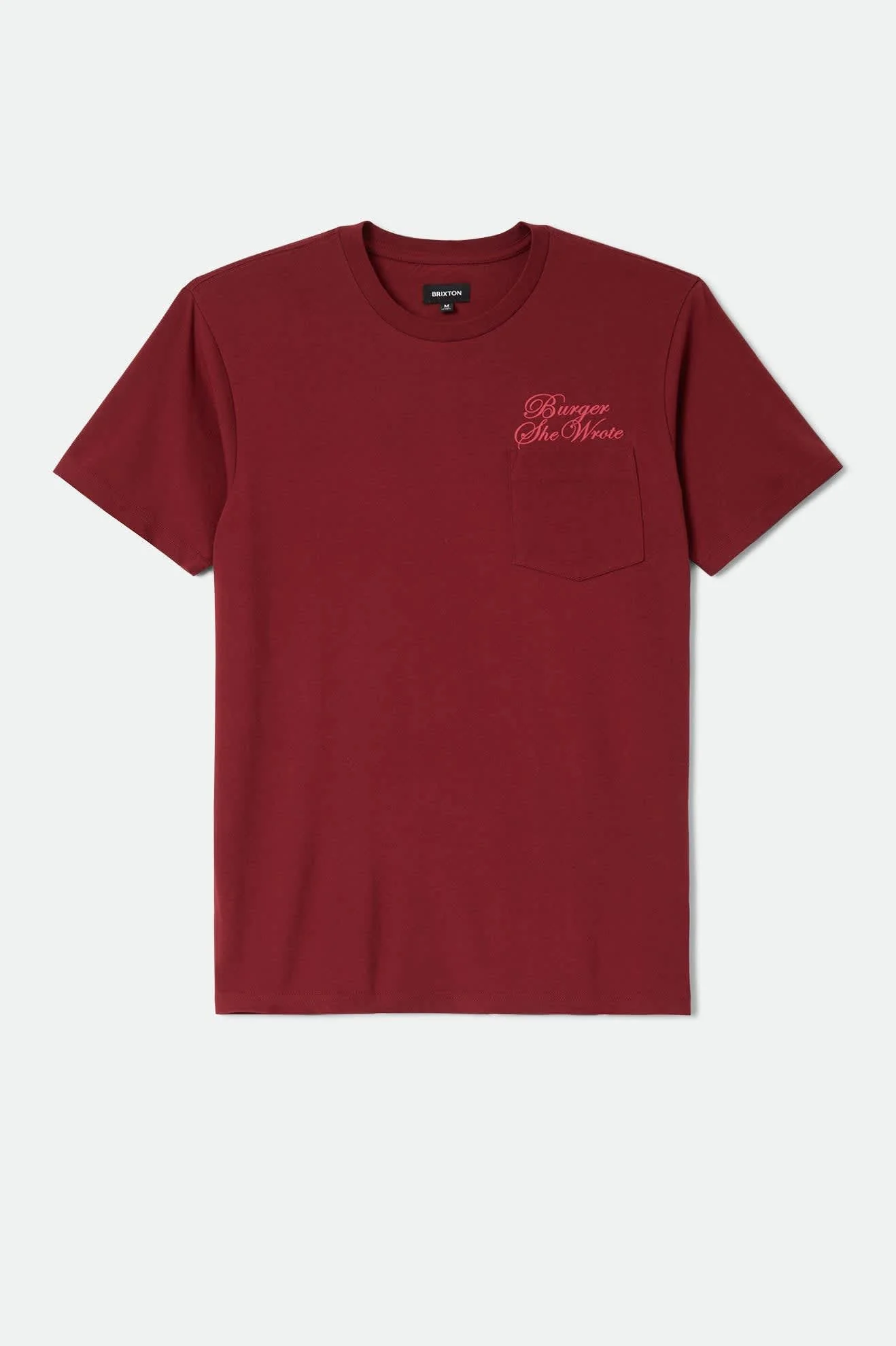 Burger She Wrote Pocket T-Shirt - Burgundy