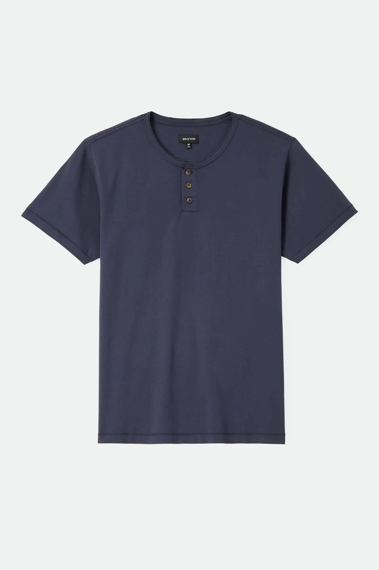 Brixton Baseline Henley T-Shirt - Washed Navy Vintage Wash