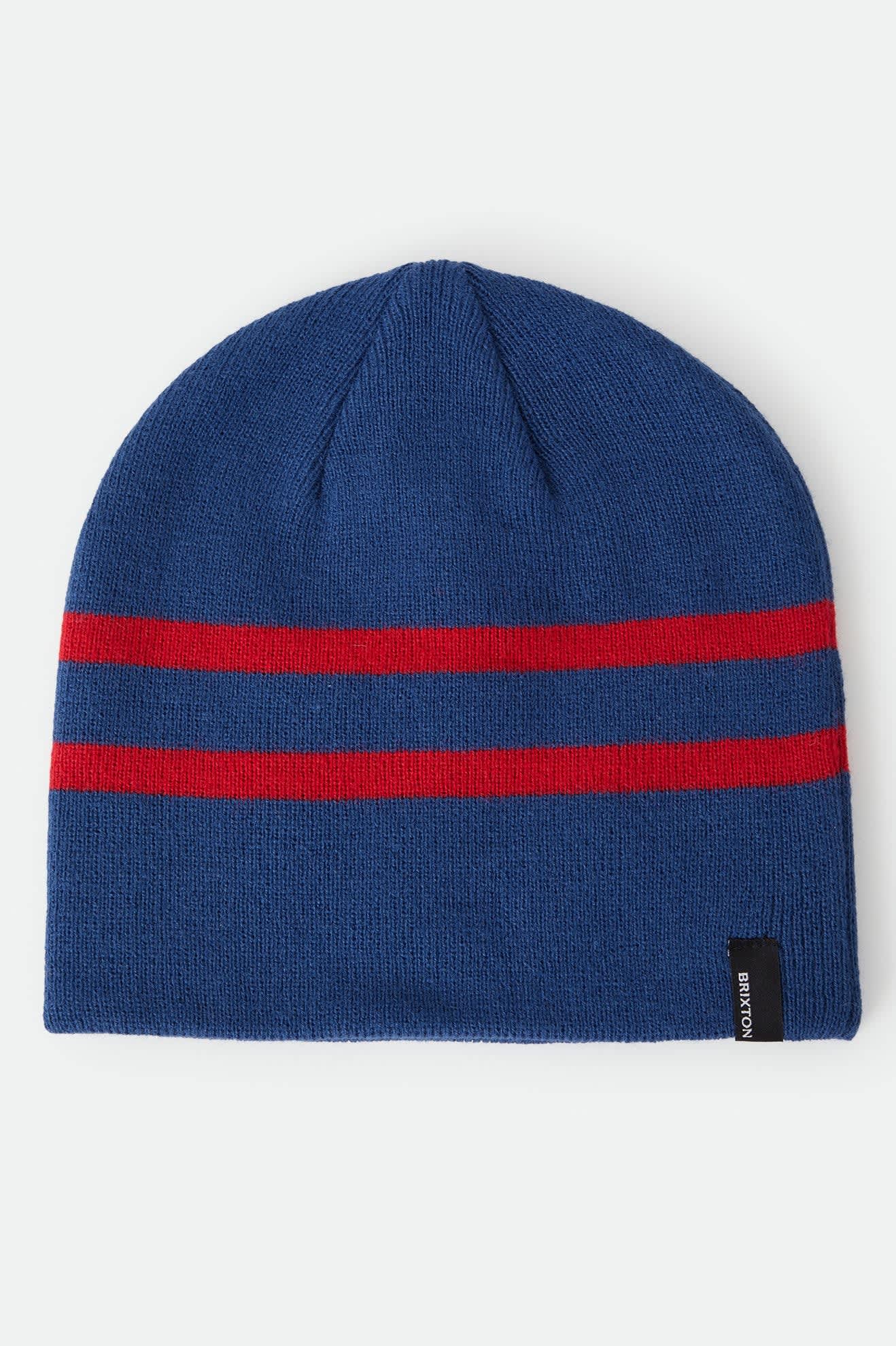 Skully Beanie - Navy/Red Stripe