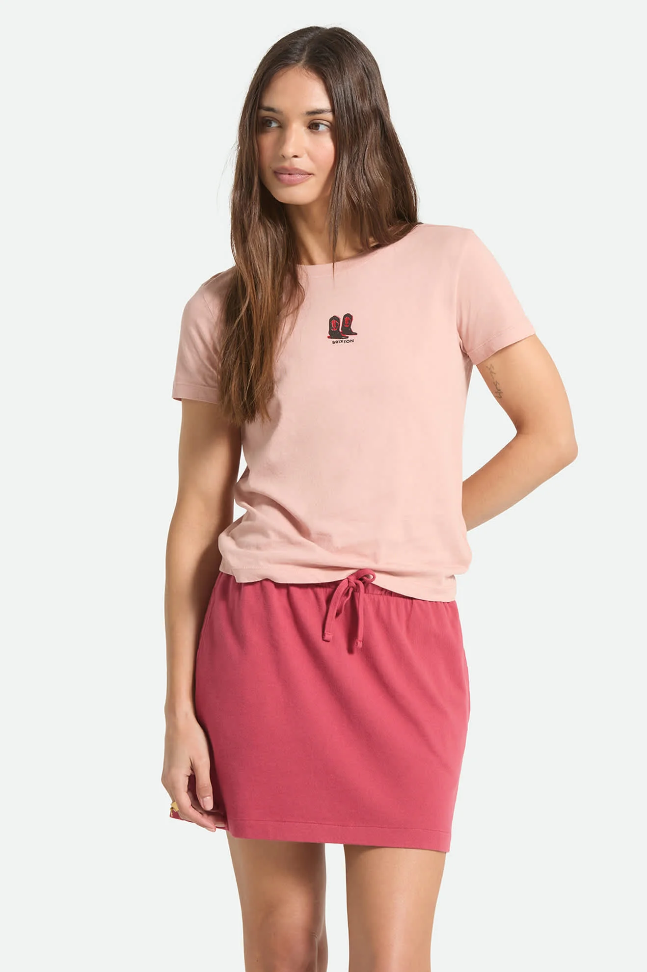 Two Boots Slim Crew T-Shirt - Silver Pink