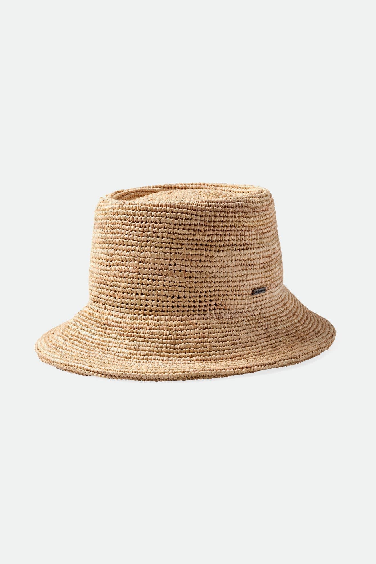 Ellee Straw Bucket Hat - Tan