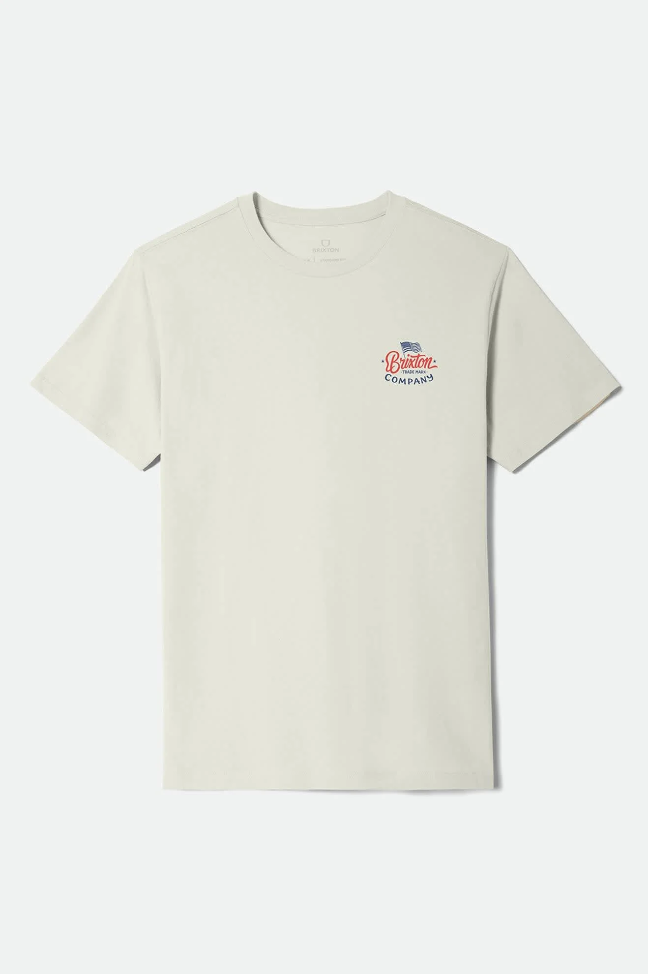 Brxtn Flag Short Sleeve Standard T-Shirt - Cream/Navy/Red