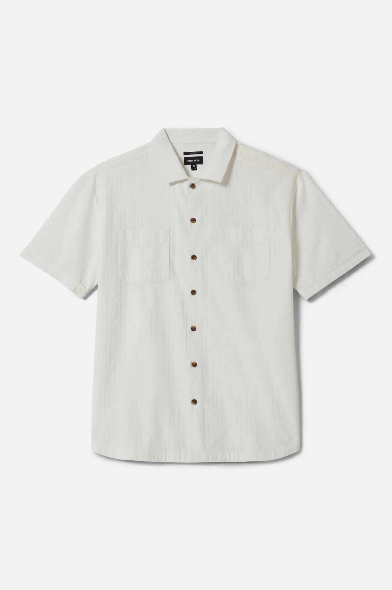 Vintage Short Sleeve Shirt - Off White Jacquard Stripe