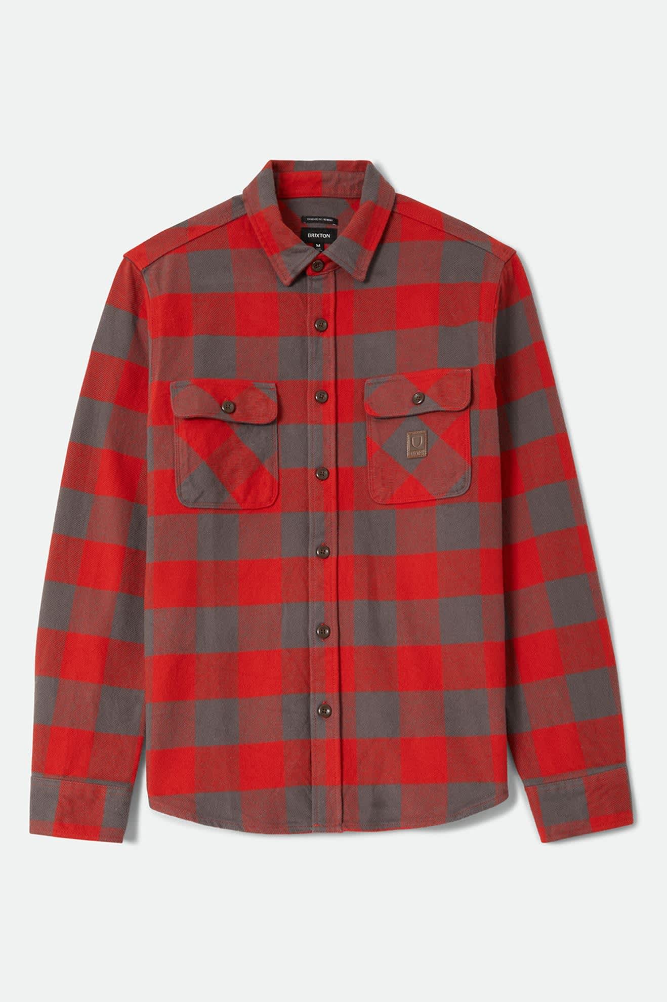 Bowery Heavyweight Flannel - Washed Red/Grey