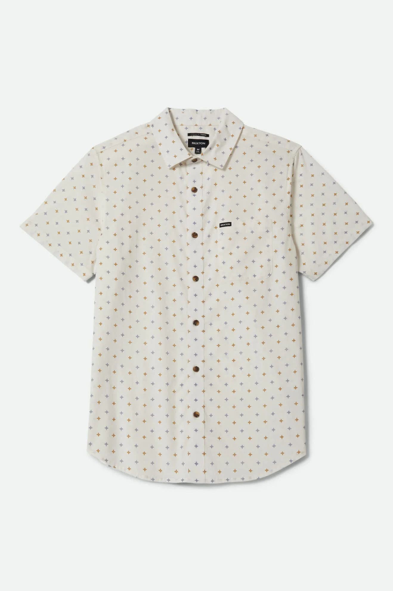 Charter Print Short Sleeve Shirt - Off White/Multi Diamond Tile