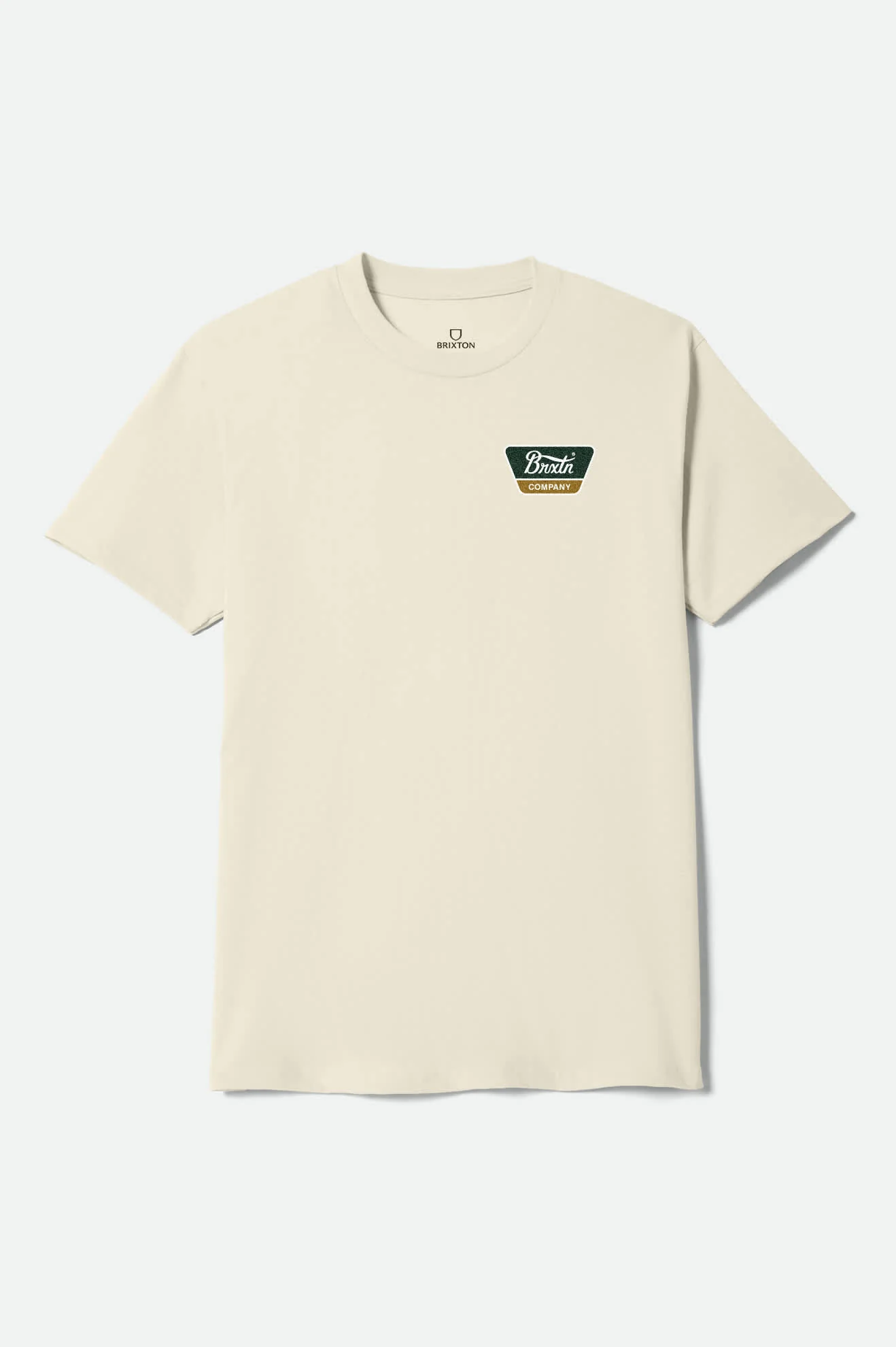 Linwood Short Sleeve Standard T-Shirt - Cream/Dark Green/Metal Bronze