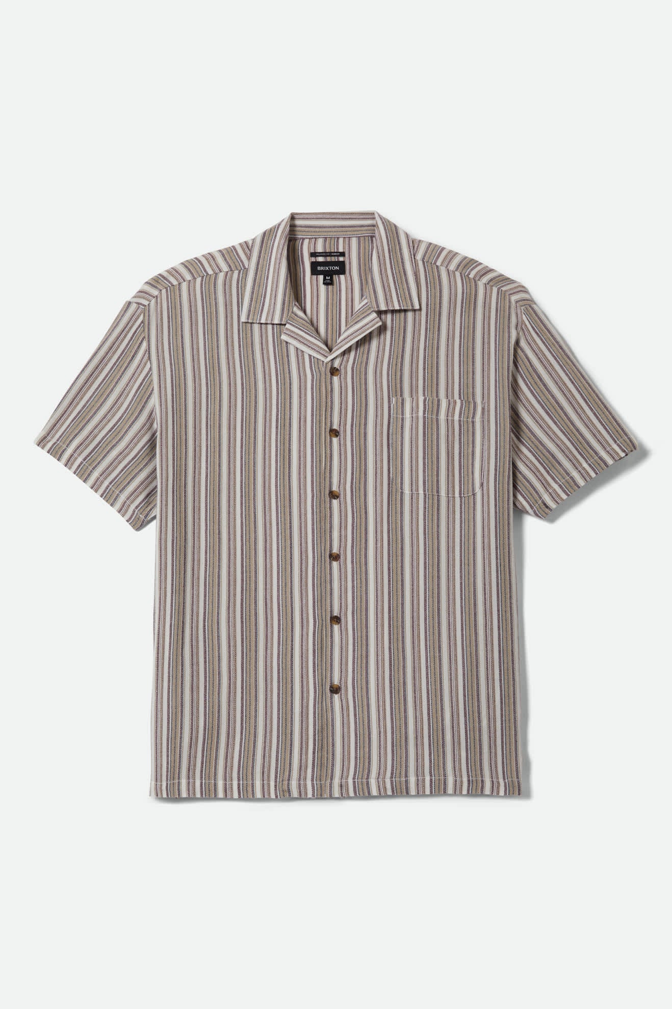 Bunker Twisted Stripe Camp Collar Shirt - Robust Red