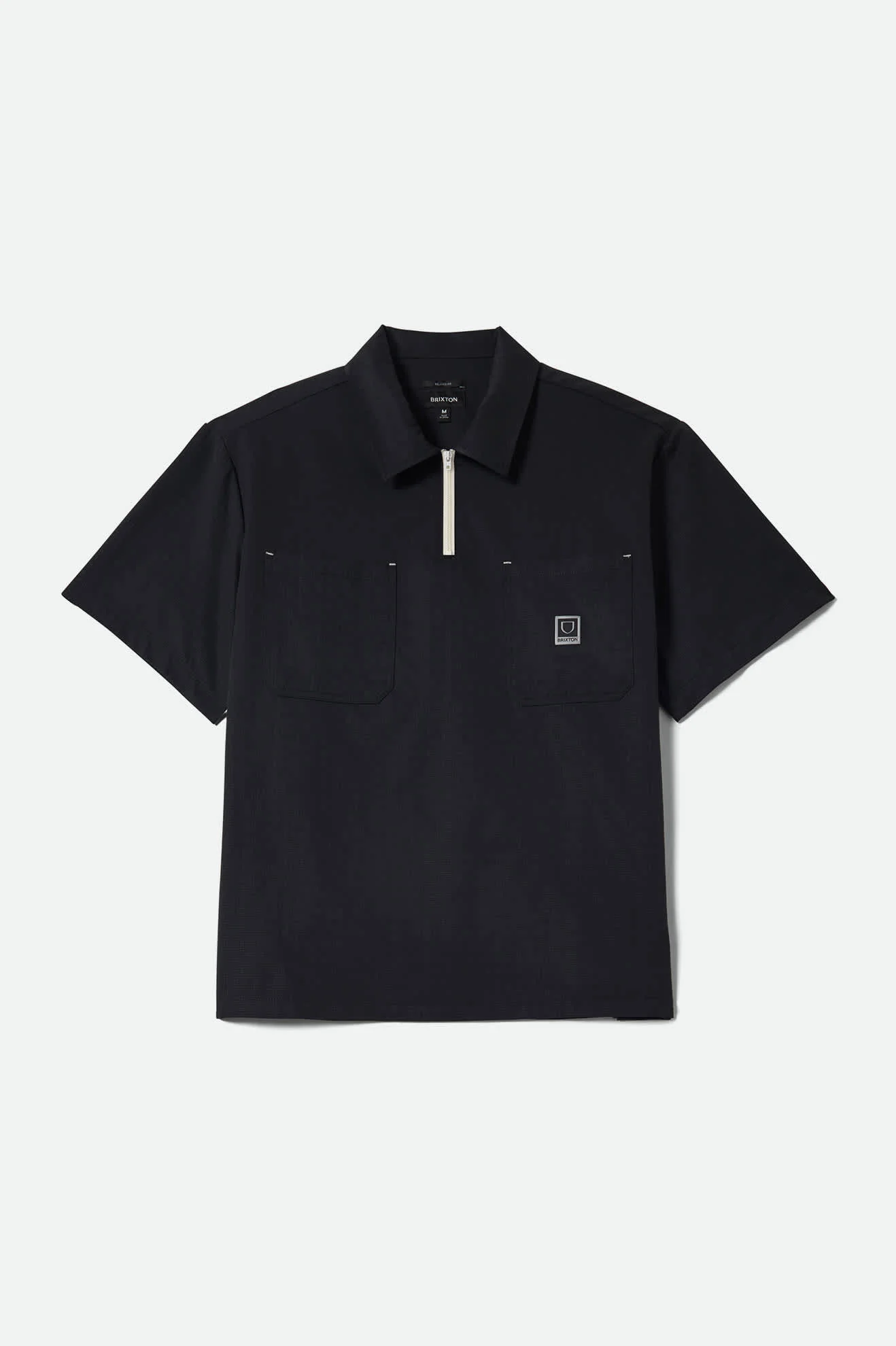 Journey Lightweight 1/2 Zip Cropped Short Sleeve Shirt - Black