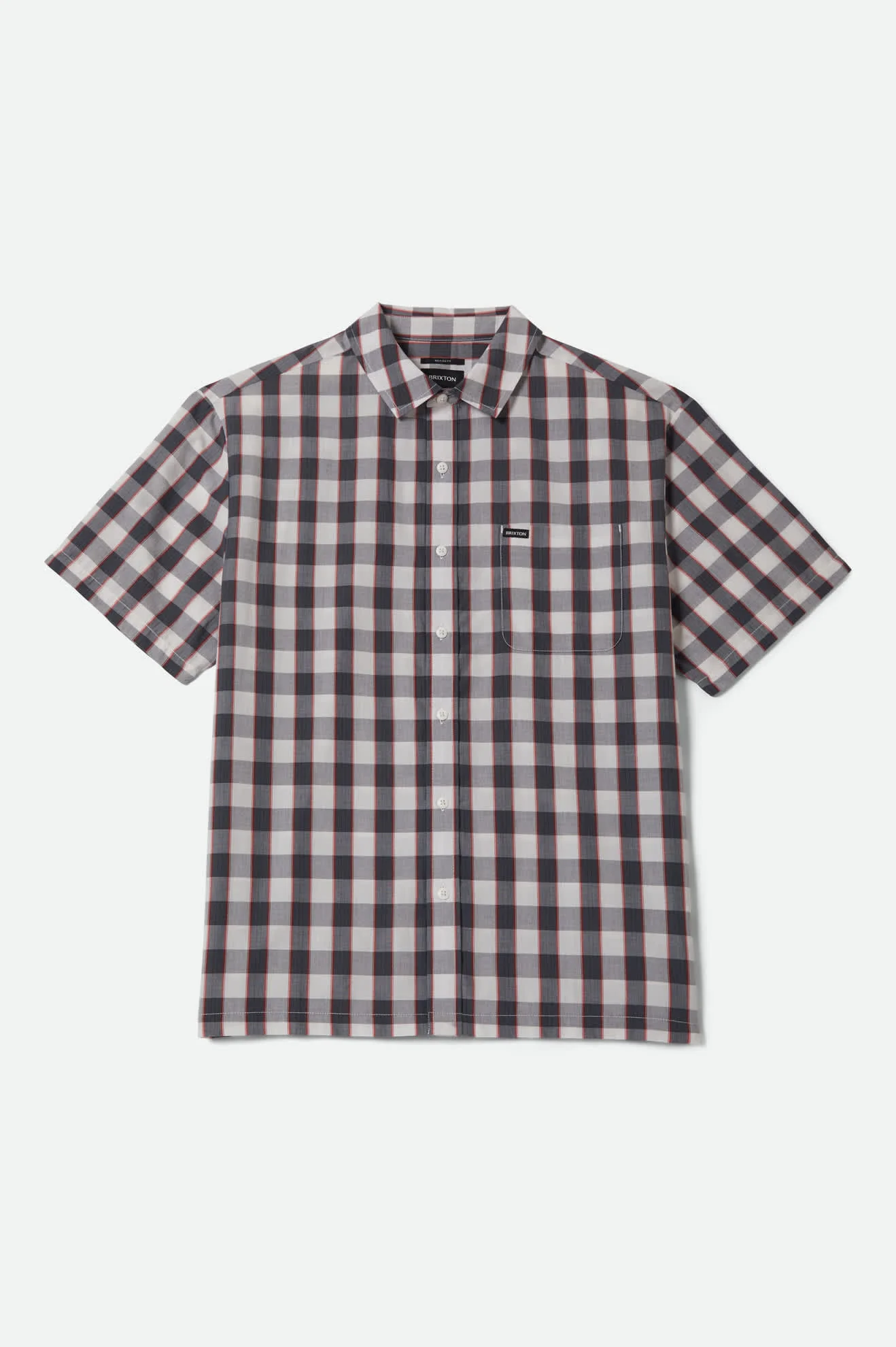 Cru Plaid Short Sleeve Shirt - Black/Off White/Red